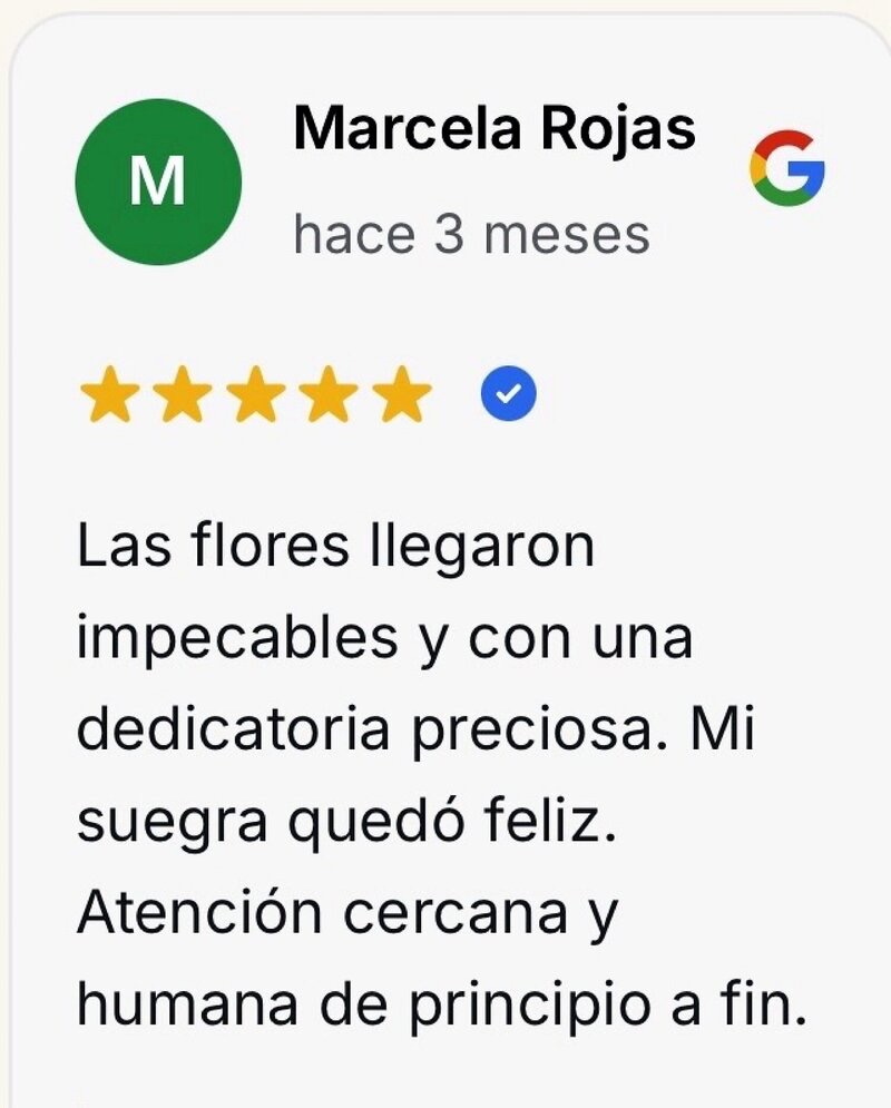 Reseña de cliente en Google