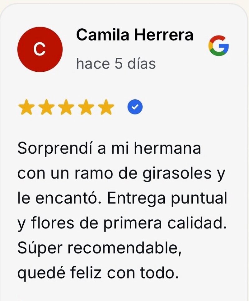 Reseña de cliente en Google